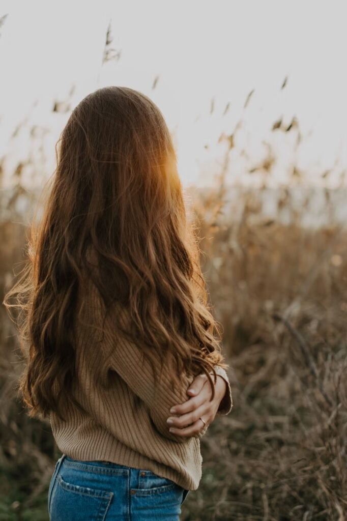 Woman with long hair