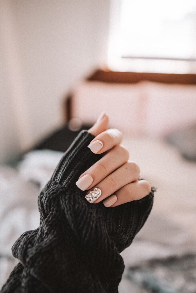 Accent nail Short nail art accent nail