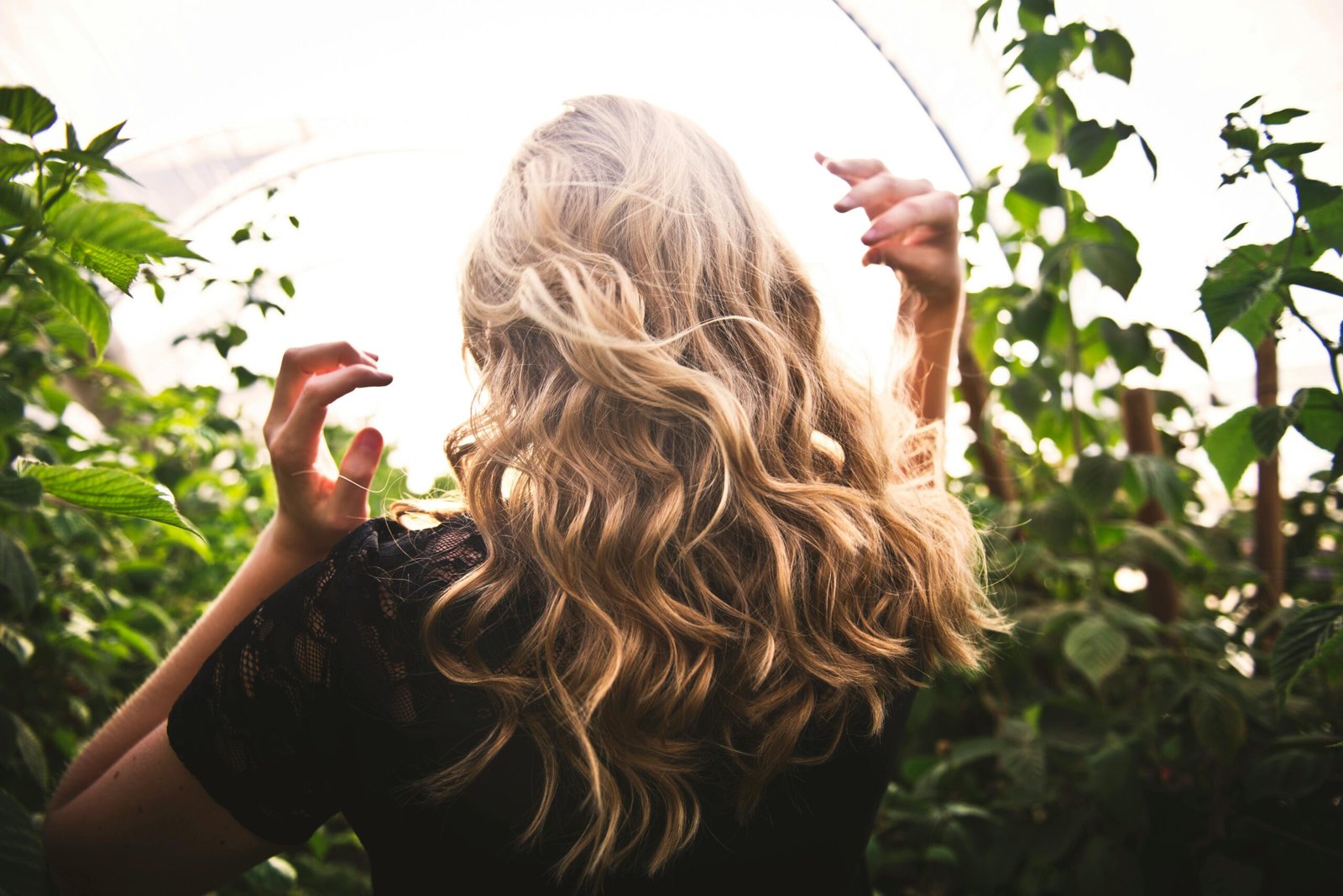 Woman with heatless waves