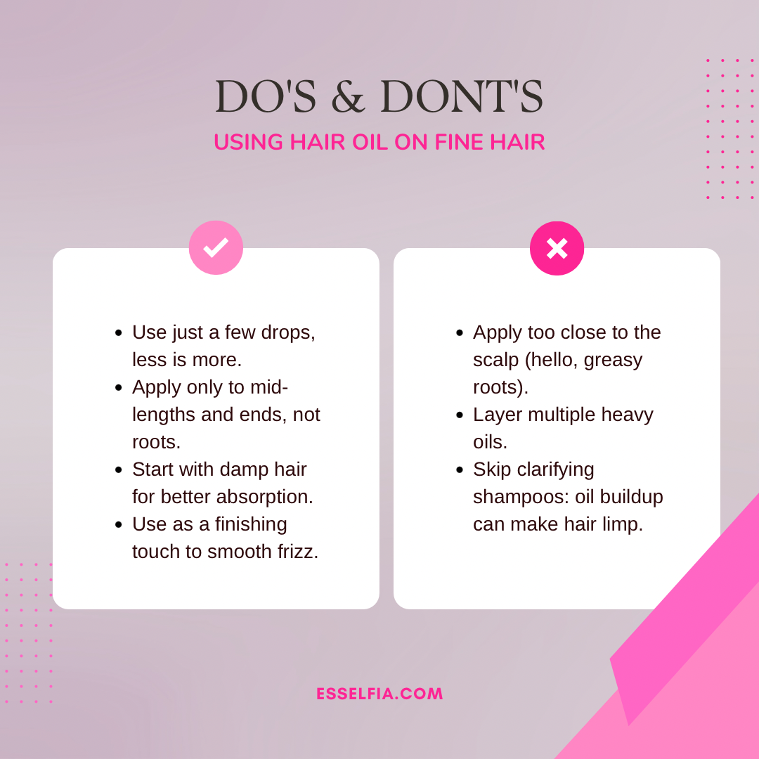 do's and don's using hair oil on fine hair