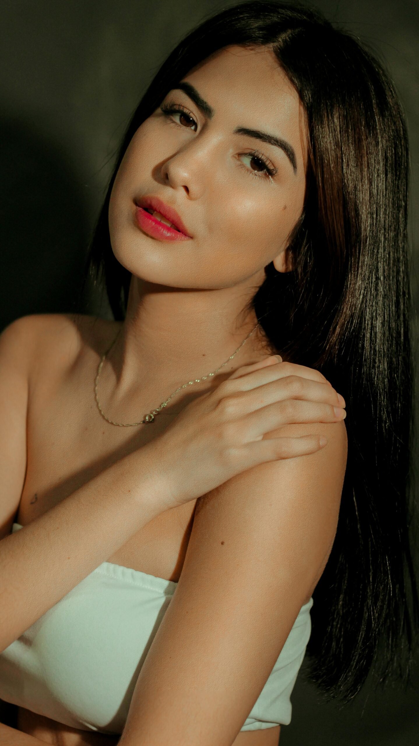 Woman with glass hair